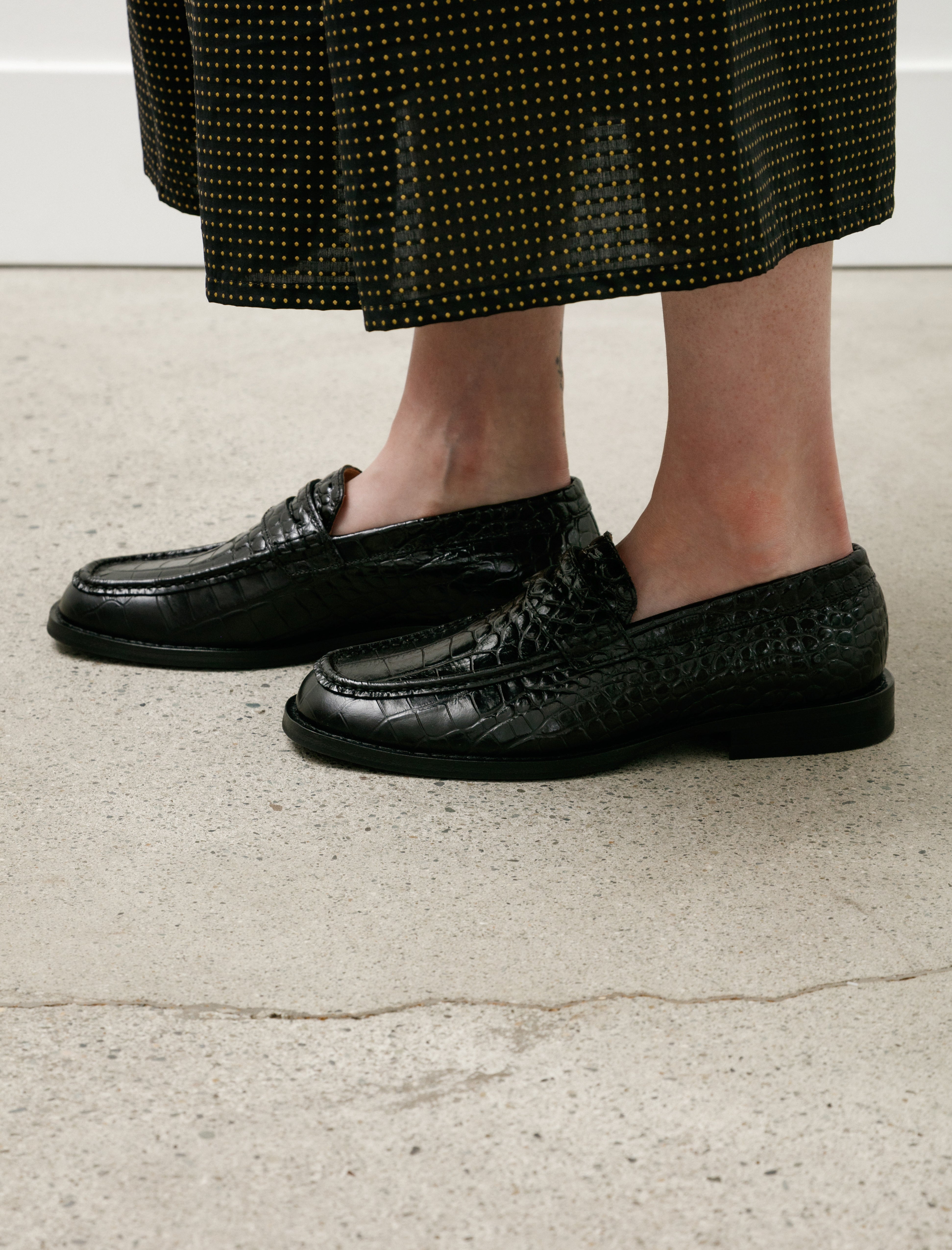 Our Legacy Light Loafer Licorice Croc Bull Hide