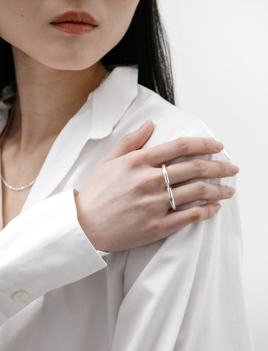 All Blues Dash Ring Polished Silver – Neighbour