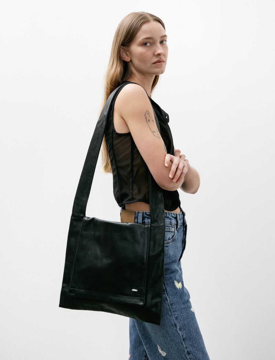 Slim Bag Malleable Black Bull Hide - Image 2
