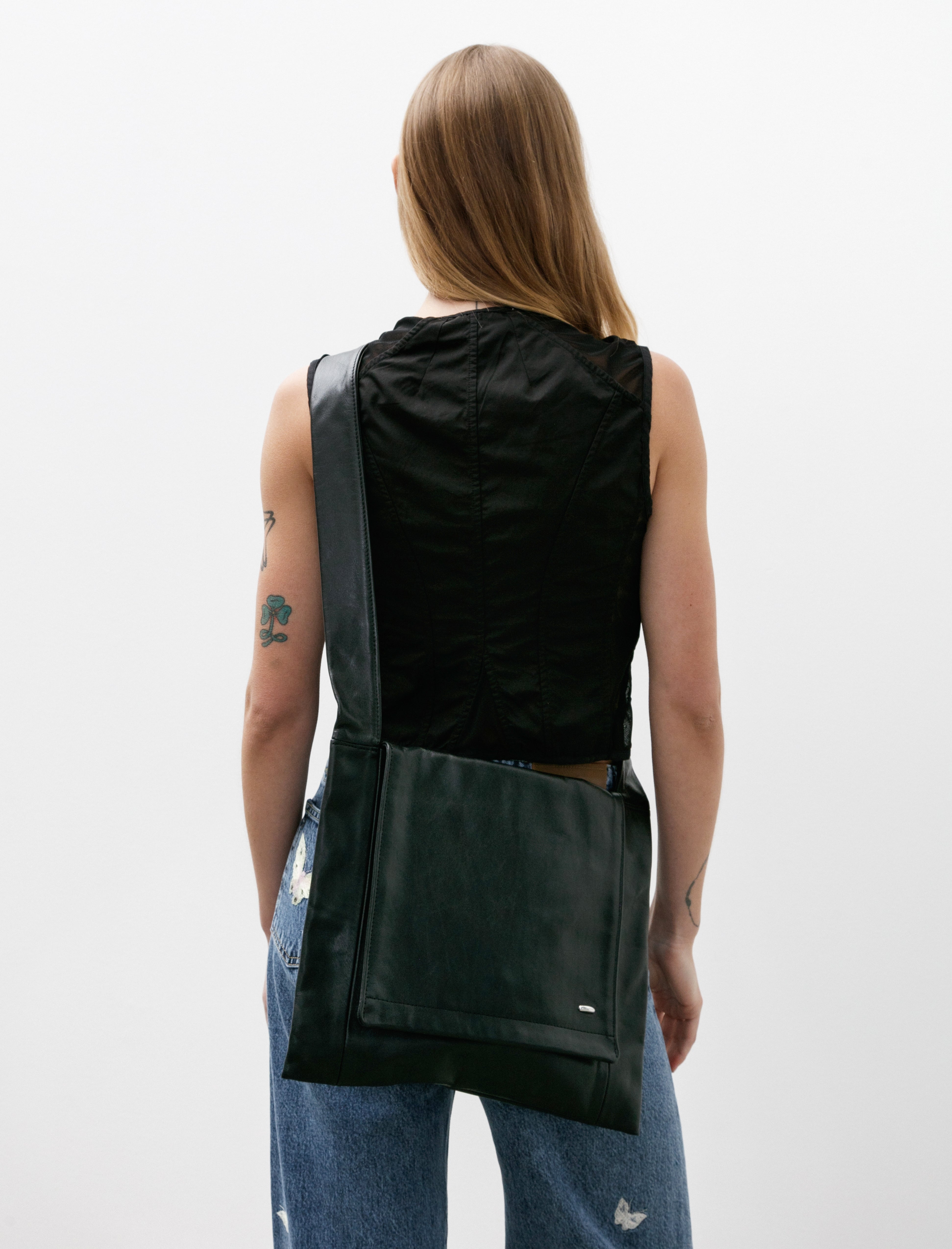 Our Legacy Slim Bag Malleable Black Bull Hide