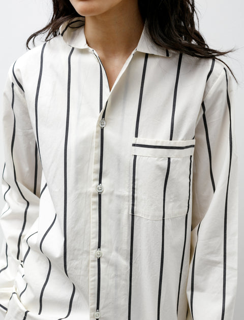 Tekla Poplin Pyjamas Shirt Shadow Stripe