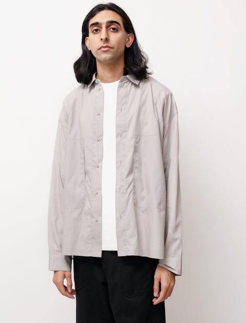 Polyploid Shirt Jacket C Cotton Pale Grey