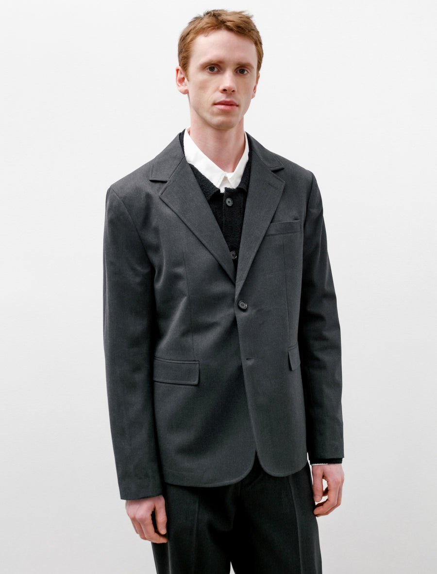 Single Breasted Blazer Dark Grey Wool - Main Image