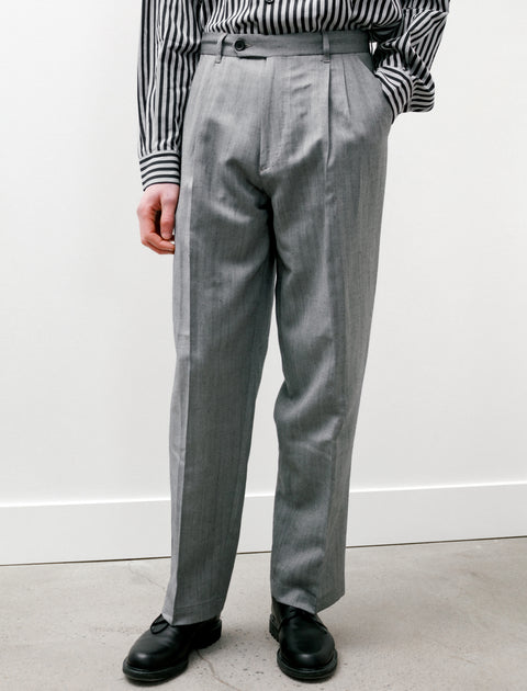 mfpen Classic Trousers Light Grey Herringbone
