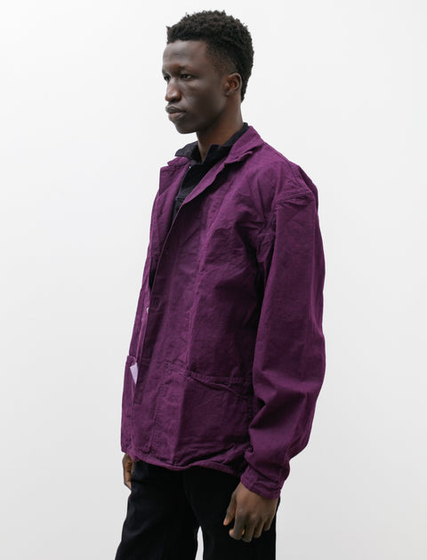 Tender 446 Wide Face Shirt Bleached Weft Stripe Hadal Purple