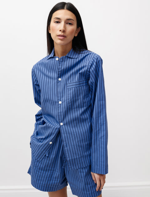 Tekla Poplin Pyjamas Shirt Boro Stripes