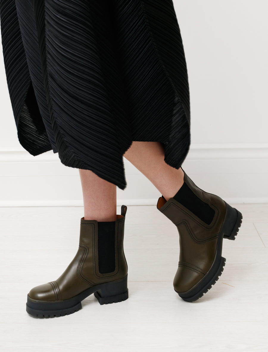 Clergerie Wafa Lug Sole Chelsea Boot Olive Green Neighbour Clergerie Wafa Lug Sole Chelsea Boot Olive Green Neighbour