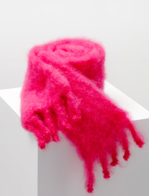 Lena Rewell Narrow Plush Mohair Scarf Orchid Pink