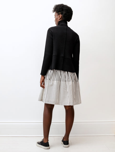 Sara Lanzi Gathered Skirt Double Stripe Print
