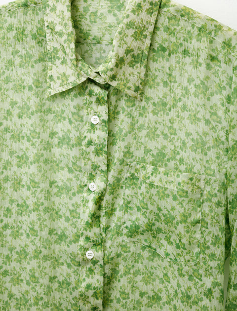 Acne Studios Sophi Chiffon Shirt Fern Green