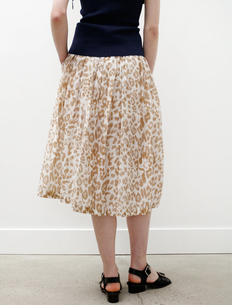 Sara Lanzi Quilted Skirt Leopard Beige