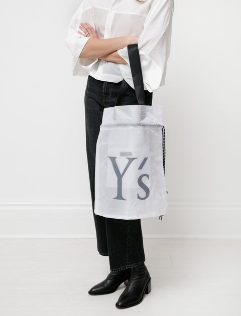 Y's by Yohji Yamamoto Ripstop Logo Backpack White