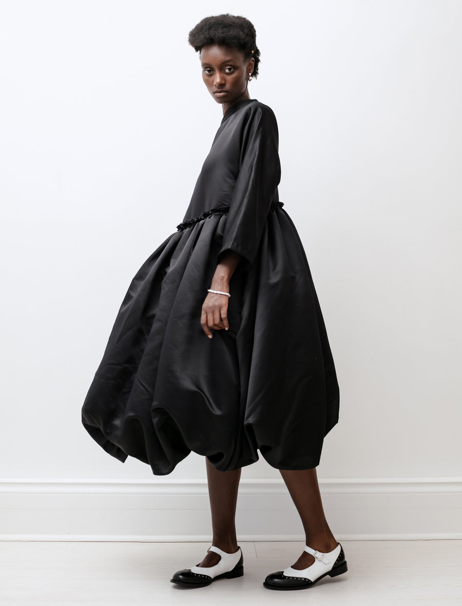 Comme des Garçons Comme des Garçons Satin High Neck Balloon Hem Dress Black – Neighbour