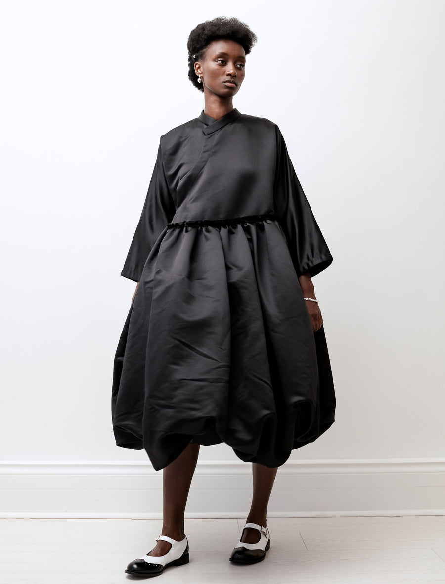 Comme des Garons Comme des Garons Satin High Neck Balloon Hem Dress Black Neighbour Comme des Garons Comme des Garons Satin High Neck Balloon Hem Dress Black Neighbour