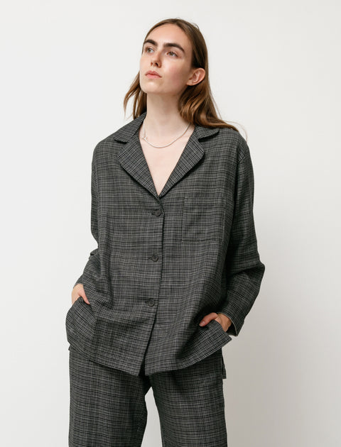 Rest Sleepwear Women's Pyjama Set Black Grid Plaid