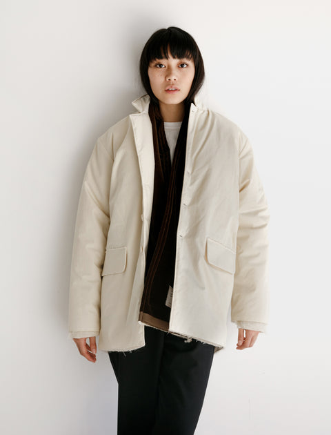 Camiel Fortgens Padded Square Jacket Waxed Cotton White