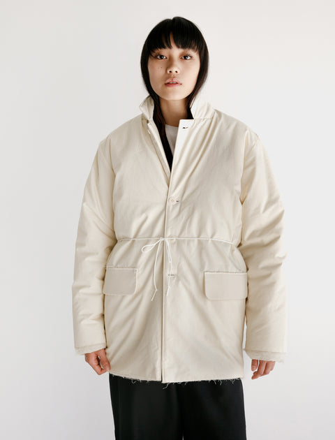 Camiel Fortgens Padded Square Jacket Waxed Cotton White
