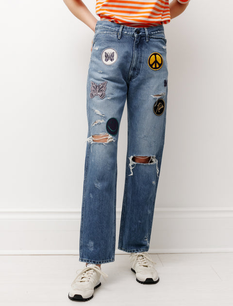 Assorted Patches Straight Jean