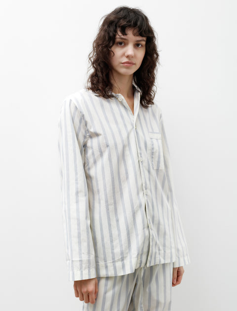 Tekla Poplin Pyjamas Shirt Needle Stripes