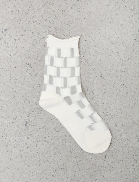 Y's by Yohji Yamamoto Sheer Checker Socks