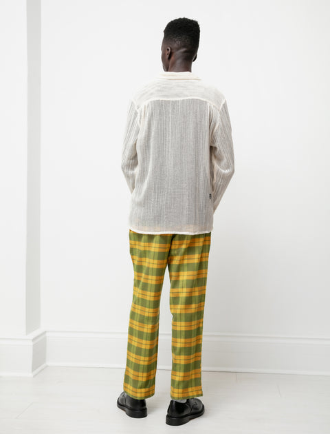 Bode Daytime Plaid Trousers Yellow/Green