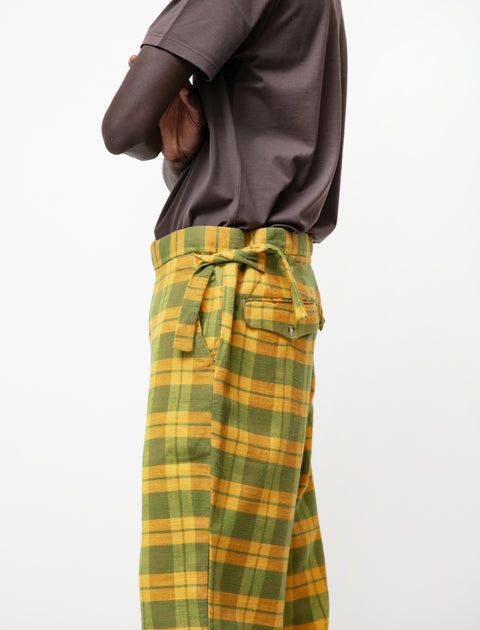 Bode Daytime Plaid Trousers Yellow/Green