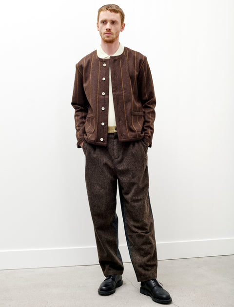 Frank Leder Mixed Wool Pants Yellow Brown Grey