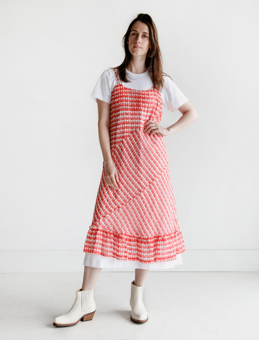 Comme des Garons Comme des Garons Slip and T-Shirt Dress Combo Red/White Neighbour Comme des Garons Comme des Garons Slip and T-Shirt Dress Combo Red/White Neighbour