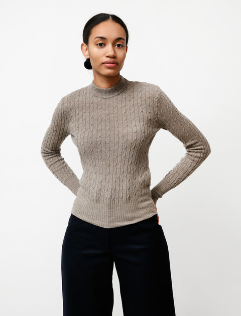 Hache Thin Cable Knit Taupe