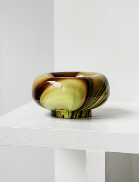 Found by Neighbour Swirl Glass Bowl Lemon and Cocoa Small