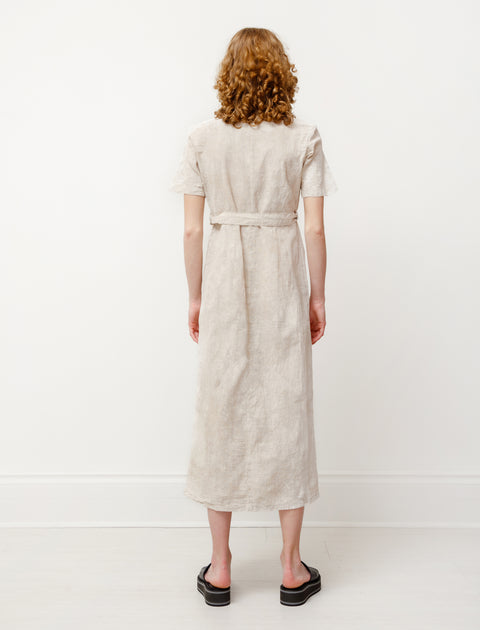 Our Legacy Womens Narrow Shirtdress White Coated Cotton Linen