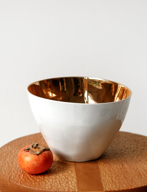Salad Bowl Porcelain Gold