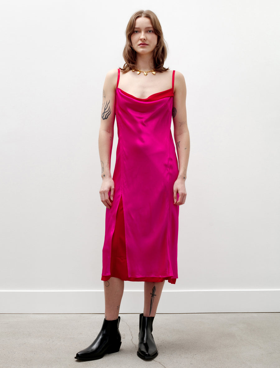 Satin Slip Dress Fuchsia/Red Satin Slip Dress Fuchsia/Red
