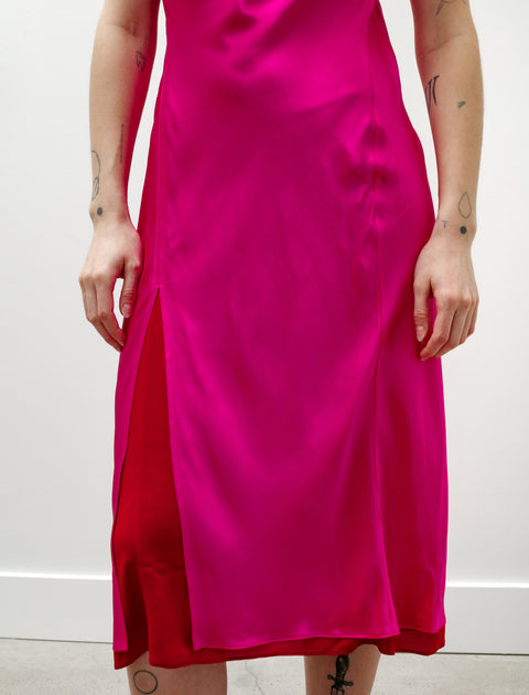 Acne Studios Satin Slip Dress Fuchsia/Red
