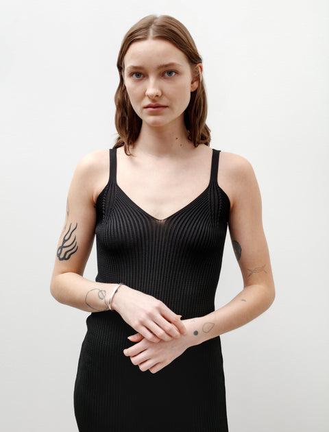 Our Legacy Knitted Singlet Dress Super Black Performance Poly