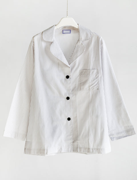 Rest Sleepwear Women's Pyjama Set White/Taupe Stripes
