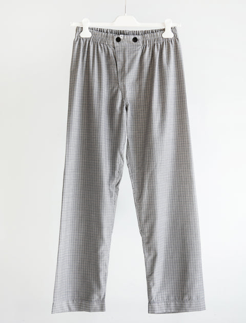 REST Mens Pyjama Set Grey Cotton Plaid