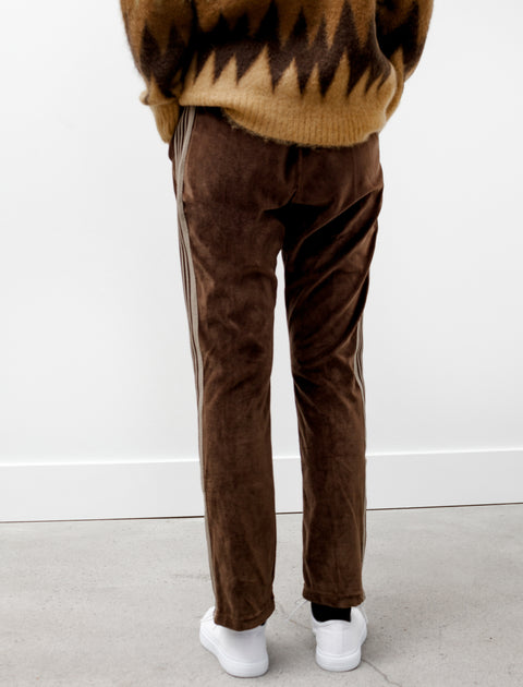 Needles Narrow Track Pants Velour Brown