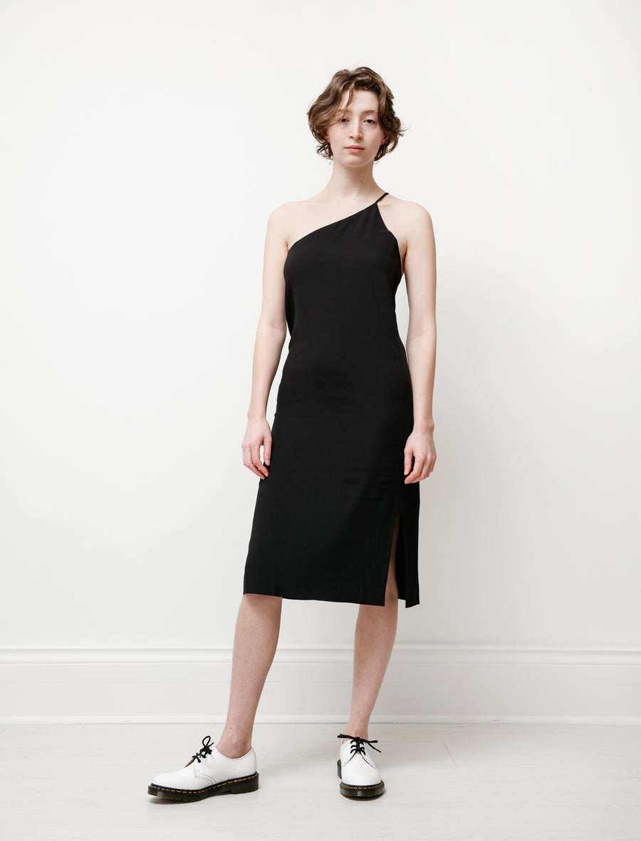 Acne Studios One Shoulder Dress Crepe Black Neighbour Acne Studios One Shoulder Dress Crepe Black Neighbour