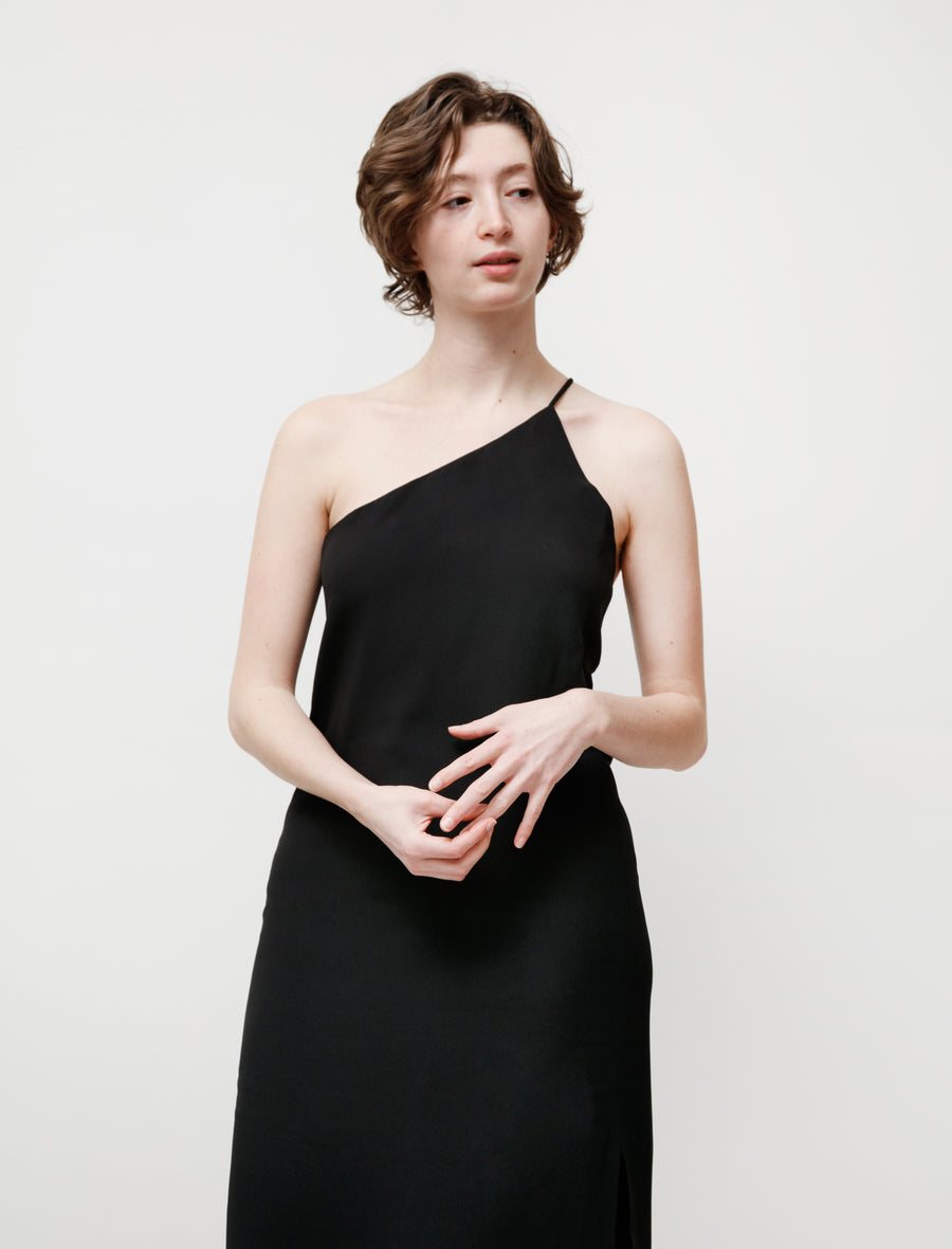 black one sleeve dress Acne Studios One Shoulder Dress Crepe Black – Neighbour