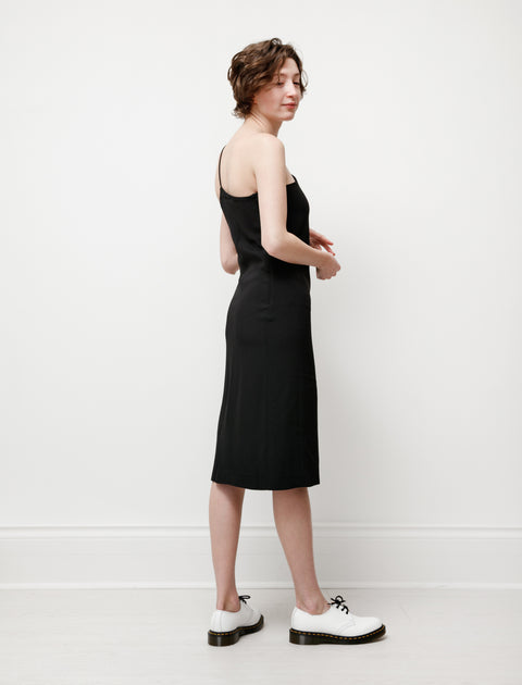 Acne Studios One Shoulder Dress Crepe Black