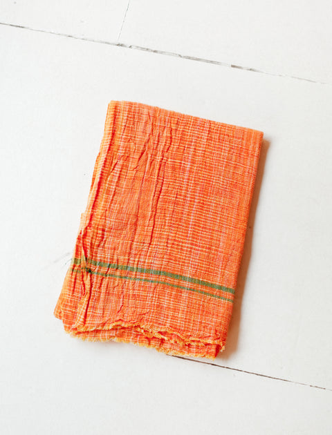 Auntie Oti Chambray Cotton Towel Light Orange