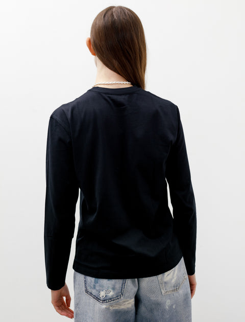 Sunspel Long Sleeve Crewneck T-Shirt Black