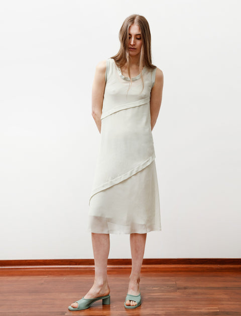 Acne Studios Delisa Georgette Layered Dress Pastel Green