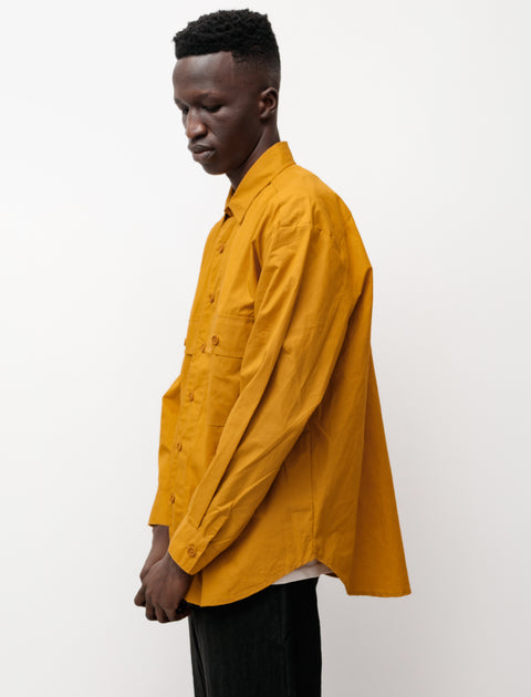 Evan Kinori Big Shirt British Waxed Cotton Yellow