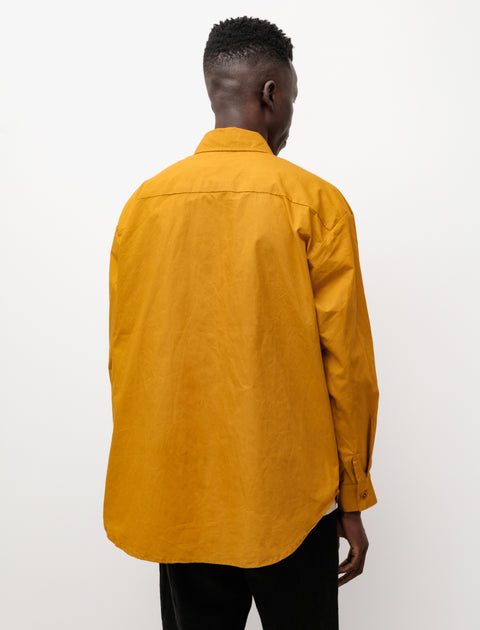 Evan Kinori Big Shirt British Waxed Cotton Yellow