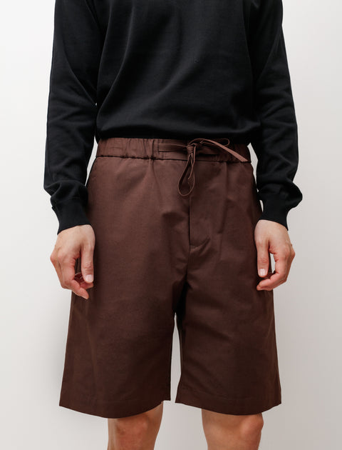 niuhans Organic Cotton Silk Nep Weather S/S Pyjama Shorts Chocolate