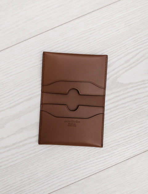 Acne Studios Folded Leather Cardholder Camel Brown