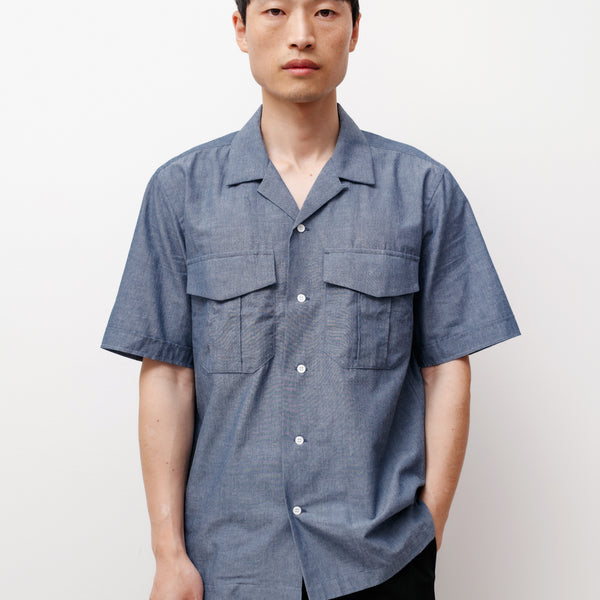 美品chiiiibag Dolman Sleeve Dungaree Shirt niuhans Dry Touch Cotton Dungaree S/S Shirt Indigo – Neighbour