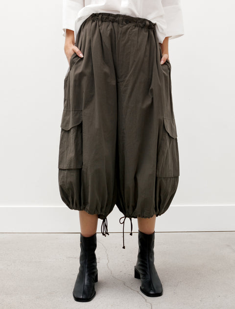 Y's by Yohji Yamamoto Cropped Drawstring Cargo Pants Khaki